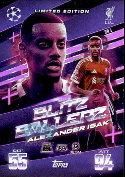 Alexander Isak Liverpool Topps Match Attax EXTRA UEFA Club Competitions 2025/26 Limited Edition - Blitz Ballerz #BB1
