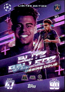 Desire Doue Paris Saint-Germain Topps Match Attax EXTRA UEFA Club Competitions 2025/26 Limited Edition - Blitz Ballerz #BB3