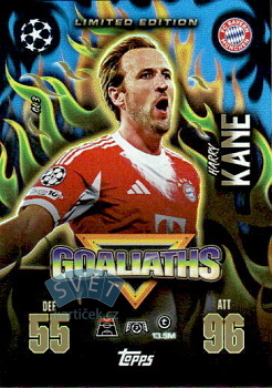Harry Kane Bayern Munchen Topps Match Attax EXTRA UEFA Club Competitions 2025/26 Limited Edition - Goaliaths #GL3