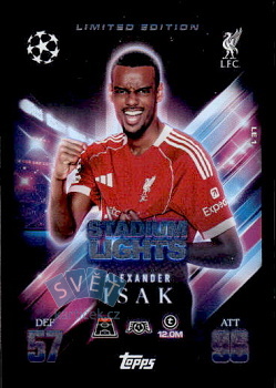 Alexander Isak Liverpool Topps Match Attax EXTRA UEFA Club Competitions 2025/26 Limited Edition - Stadium Lights #LE01