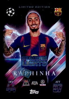 Raphinha FC Barcelona Topps Match Attax EXTRA UEFA Club Competitions 2025/26 Limited Edition - Stadium Lights #LE02