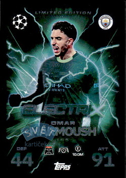 Omar Marmoush Manchester City Topps Match Attax EXTRA UEFA Club Competitions 2025/26 Limited Edition - ElectriX #LE05