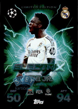 Vini Jr. Real Madrid Topps Match Attax EXTRA UEFA Club Competitions 2025/26 Limited Edition - ElectriX #LE10