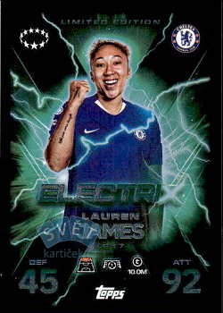 Lauren James Chelsea Topps Match Attax EXTRA UEFA Club Competitions 2025/26 Limited Edition - ElectriX #LE17