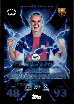 Caroline Graham Hansen FC Barcelona Topps Match Attax EXTRA UEFA Club Competitions 2025/26 Limited Edition - ElectriX #LE18