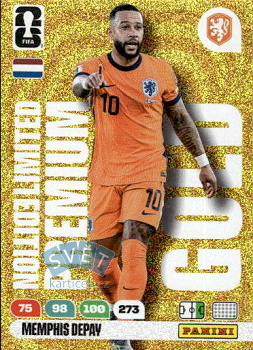Memphis Depay Netherlands Panini FIFA World Cup 2026 Adrenalyn XL Premium Gold Limited Edition #LE-PRGO05