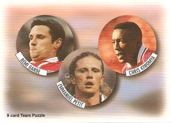 Remi Garde Emmanuel Petit Chris Kiwomya Arsenal 1997/98 Futera Fans' Selection #2