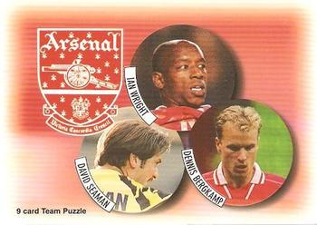 David Seaman Ian Wright Dennis Bergkamp Arsenal 1997/98 Futera Fans' Selection #7