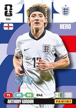 Anthony Gordon England Panini FIFA World Cup 2026 Adrenalyn XL Upgrade #U14
