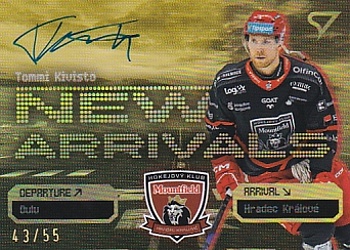 Tommi Kivisto Hradec Kralove Tipsport ELH 2025/26 SportZoo 2. serie New Arrivals Gold Auto /55 #NAS-TK