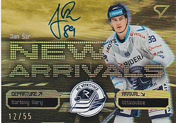 Jan Sir Vitkovice Tipsport ELH 2025/26 SportZoo 2. serie New Arrivals Gold Auto /55 #NAS-JS