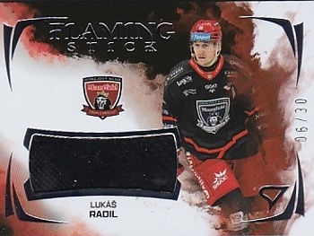 Lukas Radil Hradec Kralove Tipsport ELH 2025/26 SportZoo 2. serie Flaming Stick /30 #FS-LR