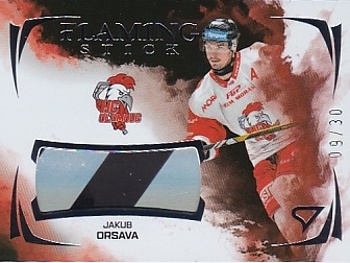 Jakub Orsava Olomouc Tipsport ELH 2025/26 SportZoo 2. serie Flaming Stick /30 #FS-JO