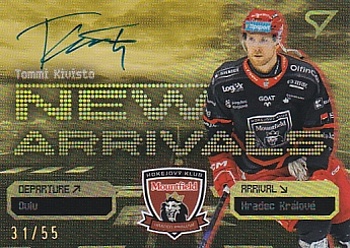 Tommi Kivisto Hradec Kralove Tipsport ELH 2025/26 SportZoo 2. serie New Arrivals Gold Auto /55 #NAS-TK