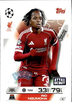 Rio Ngumoha Liverpool Topps Match Attax EXTRA UEFA Club Competitions 2025/26 Squad Update #1
