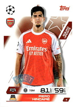Piero Hincapie Arsenal Topps Match Attax EXTRA UEFA Club Competitions 2025/26 Squad Update #4
