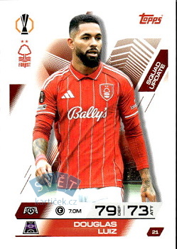 Douglas Luiz Nottingham Forest Topps Match Attax EXTRA UEFA Club Competitions 2025/26 Squad Update #21