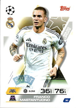 Franco Mastantuono Real Madrid Topps Match Attax EXTRA UEFA Club Competitions 2025/26 Squad Update #30