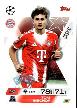 Tom Bischof Bayern Munchen Topps Match Attax EXTRA UEFA Club Competitions 2025/26 Squad Update #36