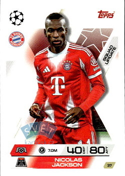 Nicolas Jackson Bayern Munchen Topps Match Attax EXTRA UEFA Club Competitions 2025/26 Squad Update #37