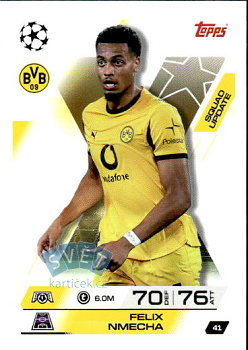Felix Nmecha Borussia Dortmund Topps Match Attax EXTRA UEFA Club Competitions 2025/26 Squad Update #41