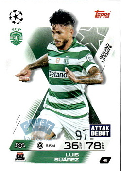 Luis Suarez Sporting CP Topps Match Attax EXTRA UEFA Club Competitions 2025/26 Squad Update #48