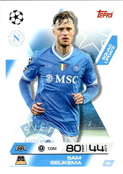 Sam Beukema SSC Napoli Topps Match Attax EXTRA UEFA Club Competitions 2025/26 Squad Update #53