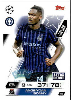 Ange-Yoan Bonny Internazionale Milano Topps Match Attax EXTRA UEFA Club Competitions 2025/26 Squad Update #56