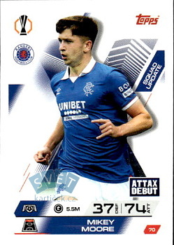 Mikey Moore Glasgow Rangers Topps Match Attax EXTRA UEFA Club Competitions 2025/26 Squad Update #70
