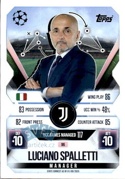 Luciano Spalleti Juventus FC Topps Match Attax EXTRA UEFA Club Competitions 2025/26 Manager #96