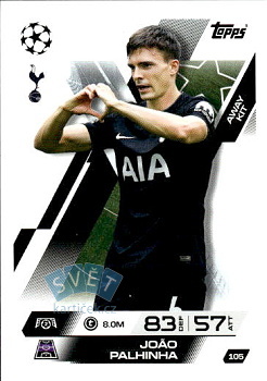 Joao Palhinha Tottenham Hotspur Topps Match Attax EXTRA UEFA Club Competitions 2025/26 Away Kit #105