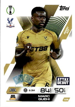 Marc Guehi Crystal Palace Topps Match Attax EXTRA UEFA Club Competitions 2025/26 Away Kit #108