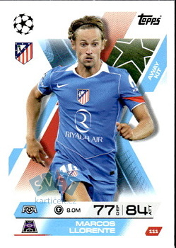 Marcos Llorente Atletico Madrid Topps Match Attax EXTRA UEFA Club Competitions 2025/26 Away Kit #111