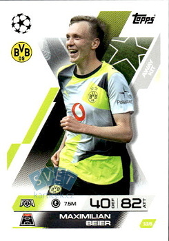 Maximillan Beier Borussia Dortmund Topps Match Attax EXTRA UEFA Club Competitions 2025/26 Away Kit #115