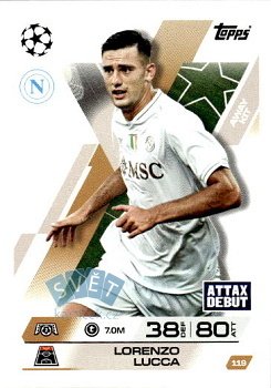 Lorenzo Lucca SSC Napoli Topps Match Attax EXTRA UEFA Club Competitions 2025/26 Away Kit #119