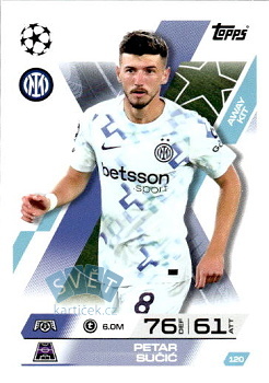 Petar Sucic Internazionale Milano Topps Match Attax EXTRA UEFA Club Competitions 2025/26 Away Kit #120