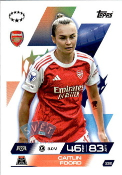 Caitlin Foord Arsenal Topps Match Attax EXTRA UEFA Club Competitions 2025/26 UEFA Women's Champions League #132