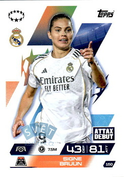 Signe Bruun Real Madrid Topps Match Attax EXTRA UEFA Club Competitions 2025/26 UEFA Women's Champions League #150