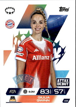Giulia Gwinn Bayern Munchen Topps Match Attax EXTRA UEFA Club Competitions 2025/26 UEFA Women's Champions League #152