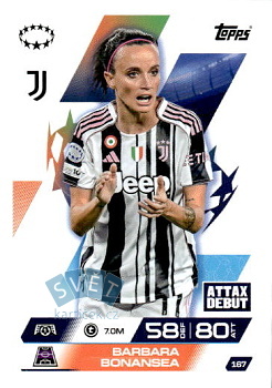 Barbara Bonansea Juventus FC Topps Match Attax EXTRA UEFA Club Competitions 2025/26 UEFA Women's Champions League #167