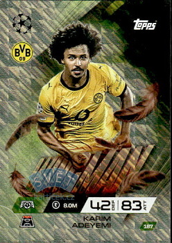 Karim Adeyemi Borussia Dortmund Topps Match Attax EXTRA UEFA Club Competitions 2025/26 Wingman #187