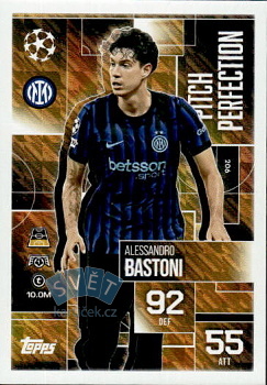Alessandro Bastoni Internazionale Milano Topps Match Attax EXTRA UEFA Club Competitions 2025/26 Pitch Perfection #206