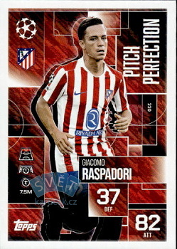 Giacomo Raspadori Atletico Madrid Topps Match Attax EXTRA UEFA Club Competitions 2025/26 Pitch Perfection #220