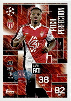 Ansu Fati AS Monaco Topps Match Attax EXTRA UEFA Club Competitions 2025/26 Pitch Perfection #223