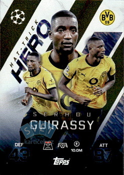 Serhou Guirassy Borussia Dortmund Topps Match Attax EXTRA UEFA Club Competitions 2025/26 Hat-Trick Hero #259
