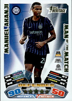 Manuel Akanji Internazionale Milano Topps Match Attax EXTRA UEFA Club Competitions 2025/26 Topps Heritage - Man of the Match #270