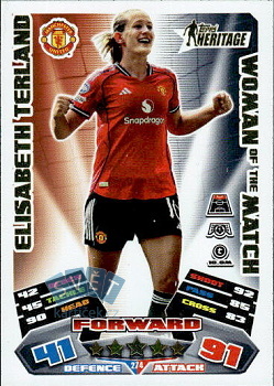 Elisabeth Terland Manchester United Topps Match Attax EXTRA UEFA Club Competitions 2025/26 Topps Heritage - Woman of the Match #274