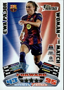 Ewa Pajor FC Barcelona Topps Match Attax EXTRA UEFA Club Competitions 2025/26 Topps Heritage - Woman of the Match #275