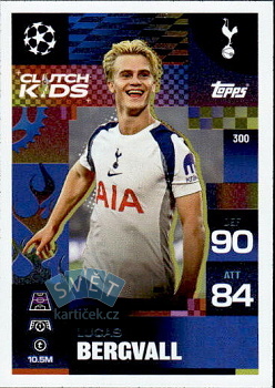 Lucas Bergvall Tottenham Hotspur Topps Match Attax EXTRA UEFA Club Competitions 2025/26 Clutch Kids #300