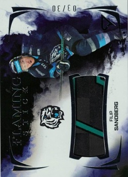 Filip Sandberg Liberec Tipsport ELH 2025/26 SportZoo 2. serie Flaming Stick /30 #FS-FS